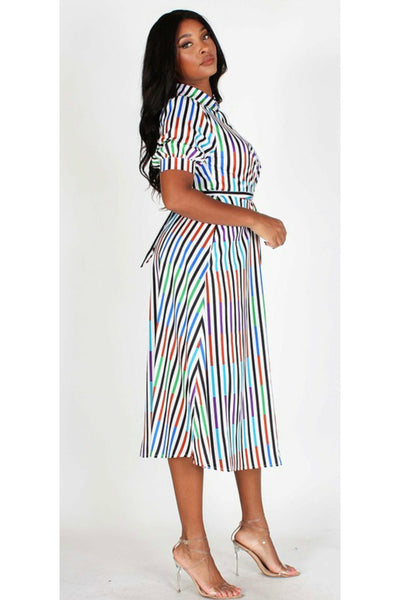 'Chantelle' Striped Midi Dress