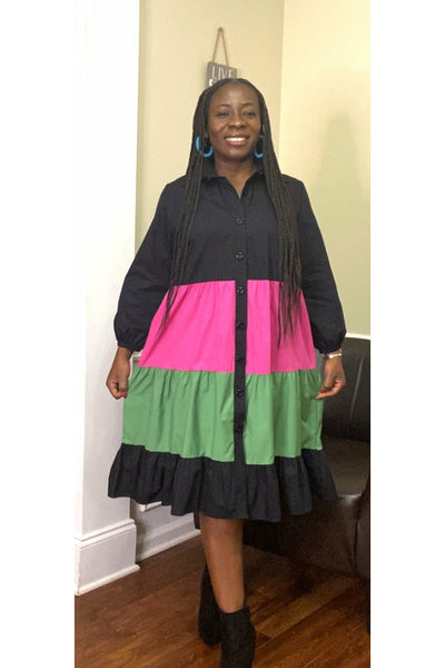'I am joyful' Button Down Dress