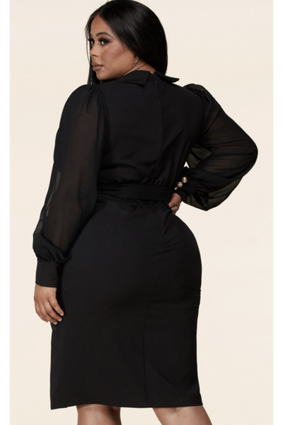 'Bold and Beautiful' Black Midi Dress
