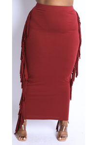 Fringed maxi skirt- Curvy size
