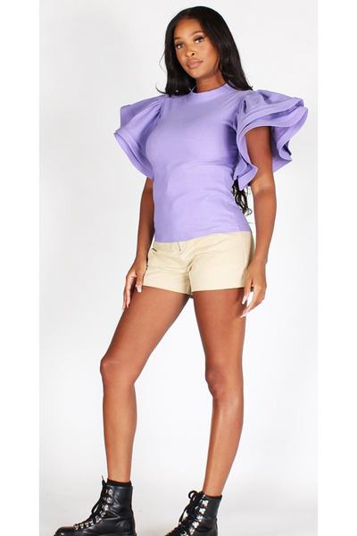 Kindred Ruffled Sleeve Top (Lilac)